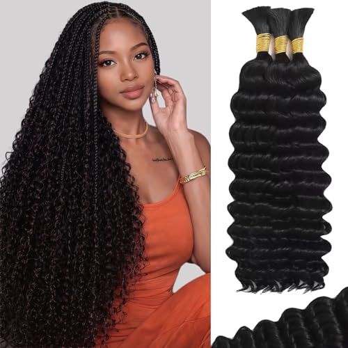 Human Braiding Hair for Boho Braids, 24 Inch 100% 12A