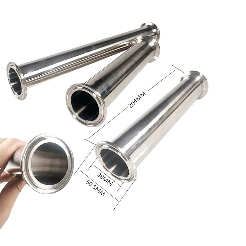 1 szt. Metalowa i nierdzewna rura Tri Clamp, 1,5"OD 38MM sanitarna rura szpulowa tuleja 50,5MM kołnierz + uszczelka PTFE + złączki rurowe Tri Clamp(458mm)