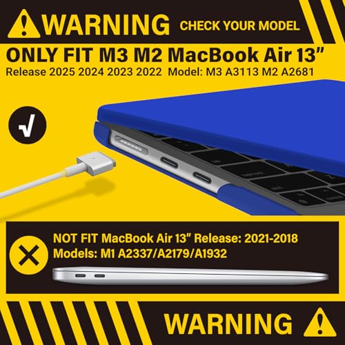 Image of IBENZER Compatible with New 2023 2022 MacBook Air 13 inch M2 case, Model A2681, Plastic Hard Shell Case with Keyboard Cover for M2 Mac Air 13.6 in with Touch ID, Royal Blue, MAT13-KK-RBL+1