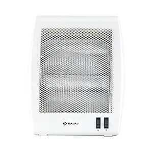 Bajaj RHX-2 Halogen Heater|2 Heat Settings-400W/800 Watts |Noiseless Operation|DuraElement With 1-Yr Heating Element Warranty by Bajaj|Convection Room Heater For Winter|2-Yr Warranty By Bajaj|White