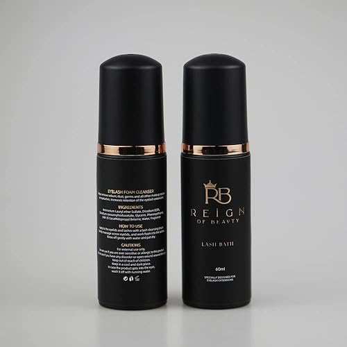 Miniatura 2 de Reign of Beauty - Limpiador profesional de pestañas para extensiones de pestañas, champú de pestañas de 2.3 fl oz, limpiador espumoso para