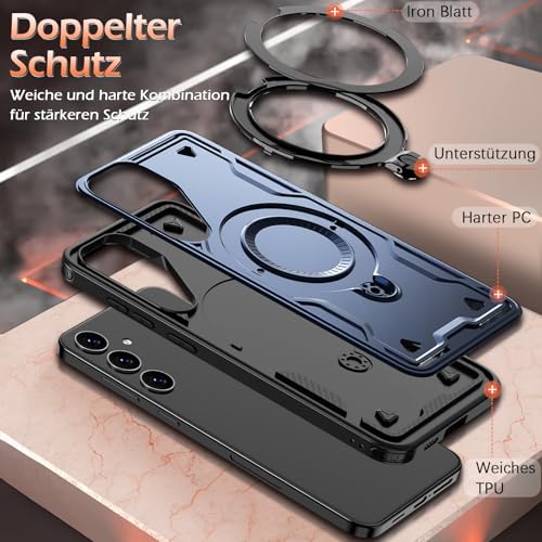 Image of for Samsung Galaxy S25 FE Case Magnetic with Stand, with Mag-Safe, with Screen Protector, Wireless Charging, Shockproof for Samsung S25 FE 5G Phone Case, Ring Holder Phone Cover, for Samsung S25 FE