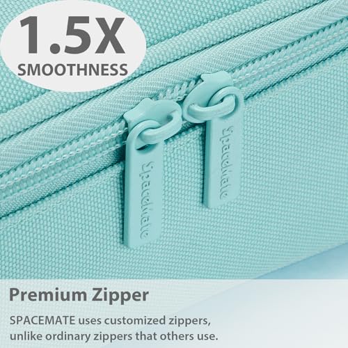 Image of SPACEMATE Pencil Case Pouch Box Bag School Supplies Girls Boys Kids, Cute Preppy Stuff Large Big Capacity Aesthetic Pen Organizer, Back to College Stationary, Powder Blue, Classic Stlye, 1800ml