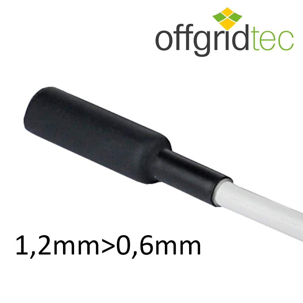 Offgridtec wąż termokurczliwy, 10 m, 1,2 mm > 0,6 mm, czarny, pojemnik do dozowania, do warsztatu samochodowego