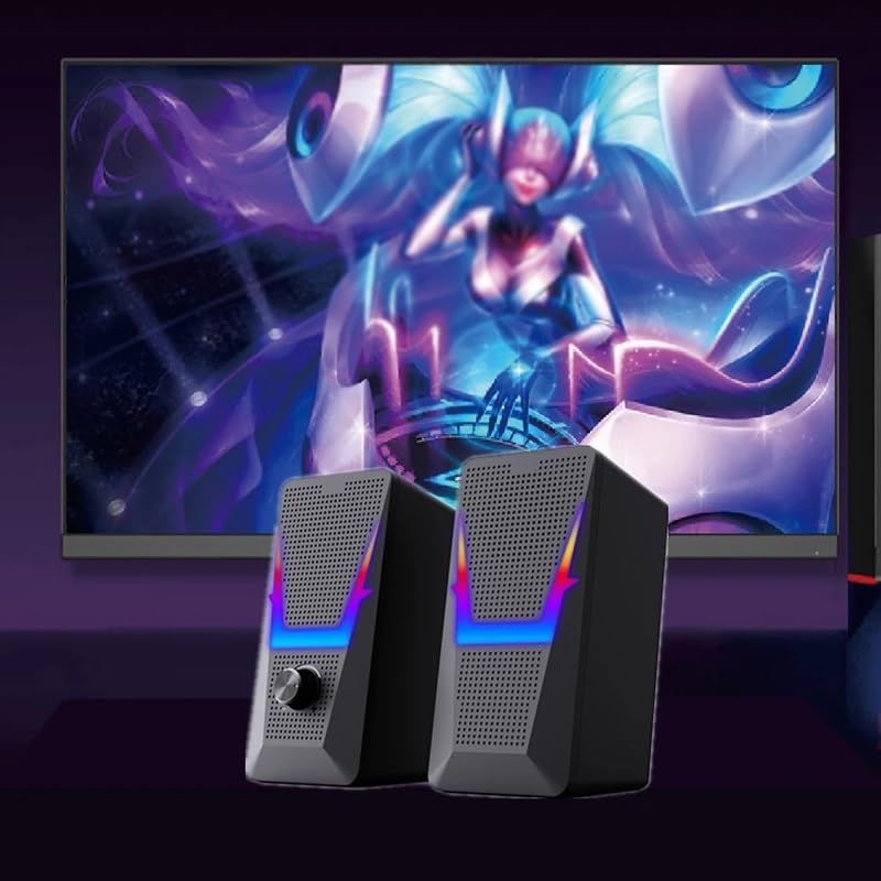 2.0 Stereo Surround Music RGB Gaming Speakers Sound Bar for Computer Desktop PC Loudspeakers image 4
