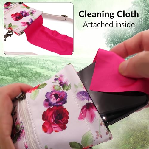 Image of MyEyeglassCase Soft Crossbody Sunglasses Case, Large to XL Squeeze Top Glasses Pouch, Women Eyeglass Holder Sleeve Travel Bag