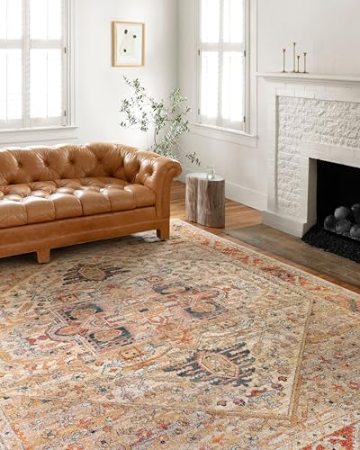 Tapete decorativo rectangular Loloi 7'10" x 10' Sand/Multi miniatura 2