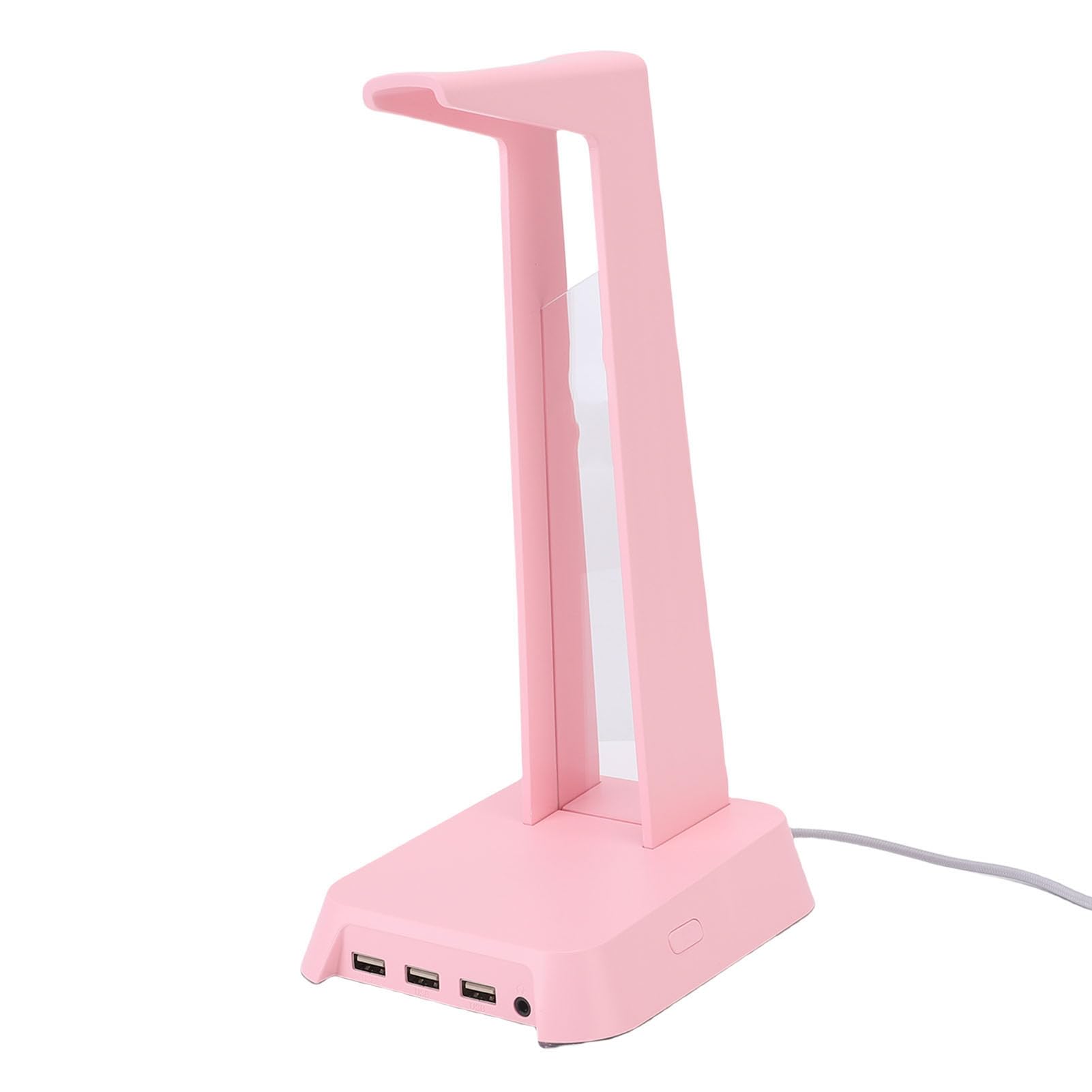 PUSOKEI Supporto per Cuffie da Gioco Multifunzionale |Porta USB Supporto per Cuffie da Scrivania con Illuminazione Colorata per la Casa (PINK)