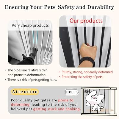 Lumizone Extra Tall Pet Gate 55.12 High Pressure Mounted 30.12-34.05 Extra Wide (9 Sizes) 1.37 Gap for Cat Dog Stairs Doorway Hallway No Drilling Auto-Close (30.12-34.05 W, Black)