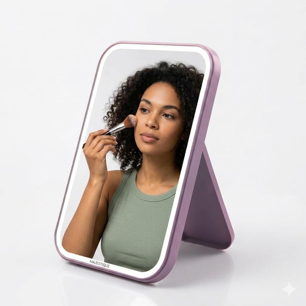 MAJESTIQUE Folding Table Top Makeup Mirror - Portable Vanity Mirror with Adjustable Stand-picture-36