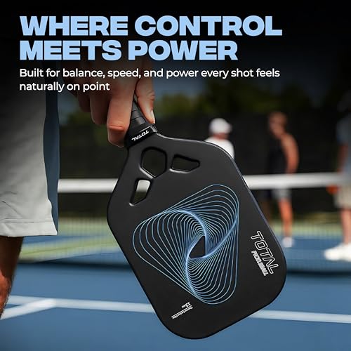 Image of Total Pickleball Paddle 13mm Thermo Carbon Fiber - Lightweight Racket with Cushioned Grip for Indoor & Outdoor Pickleball Game (Black)