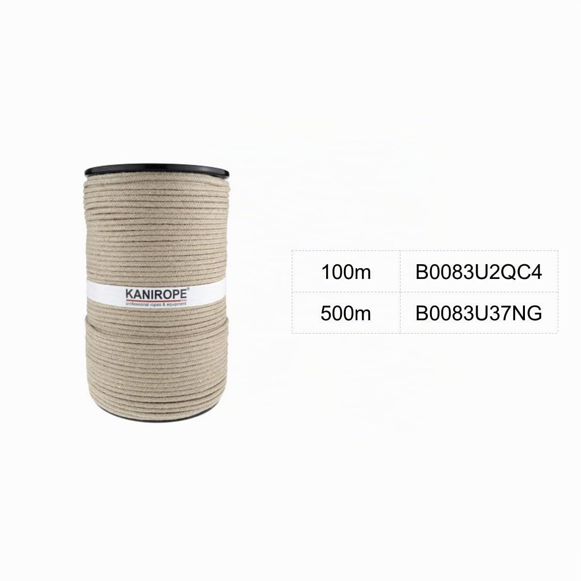 Kanirope® Hanfseil Seil Hanf HEMPBRAID 3mm 100m 8-fach geflochten