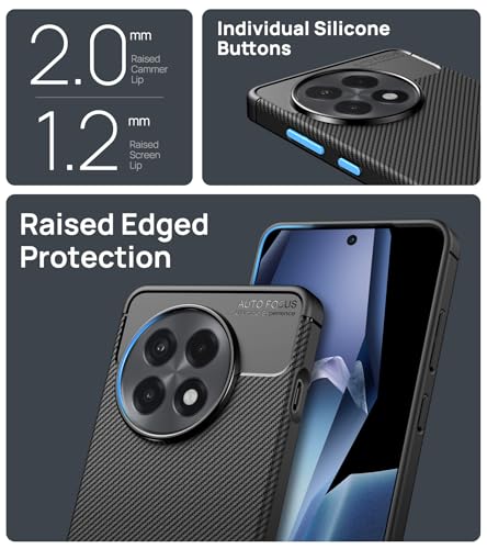 Image of Vihibii for OnePlus 13R Cover, Twill Soft Grip & Frosted TPU Bumper Edge, Slim Lightweight Full-Body Rugged Protective, Military Grade Drop Protection Silicone Cover for OnePlus 13R, Black