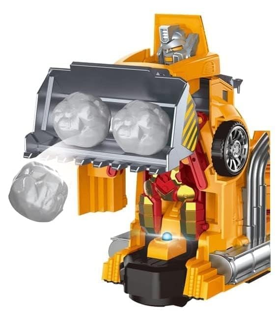 KRIREEN Deformation Robot Operated Truck Toy, Musical Dumper Truck Toy with 3D Lights, Construction Truck Robot Toy with Realistic Sound, Best Gift for Kids & Children (Multicolor),(Pack of 1) 3