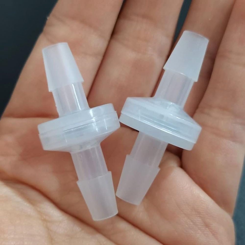Válvulas De Retención De Plástico PP De 1/4" 3/16" 1/4", Válvula Unidireccional Antirretorno For Fluidos De Gas, Aire, Líquido Y Agua (2 Unidades)(3/16")