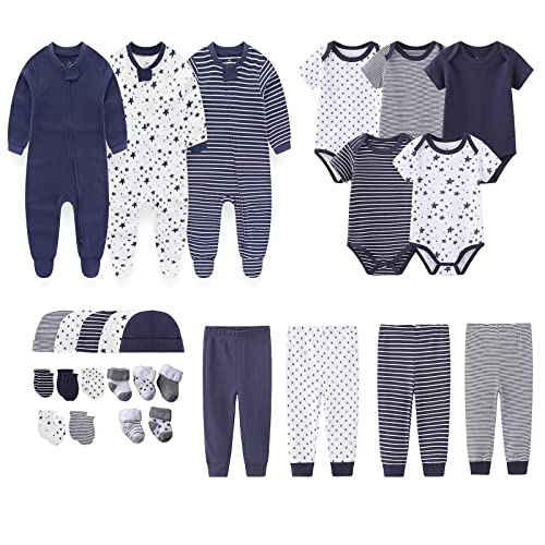 Image of MAMIMAKA Newborn Layette Gift Set 27-Piece Baby Girl Clothes Bodysuits, Pants Essentials and Accessories 0-6Months