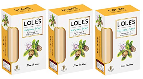 LOLE'S Luxury Pure Natural Soap, Shea Butter Beauty Soap Bar, Reviving & Moisturizing Face and Body Care, Vitamin E, SLS-Free, Soft & Fresh Touch, 100% Vegetable, No Animal Fat - PACK OF 3 (5.2 oz ea)
