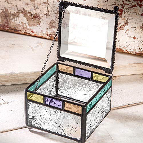 Personalized Graduation Gift Class of 2024 Stained Glass Keepsake Box Blue Purple Green Peach J Devlin Box 905 - Thumbnail 6