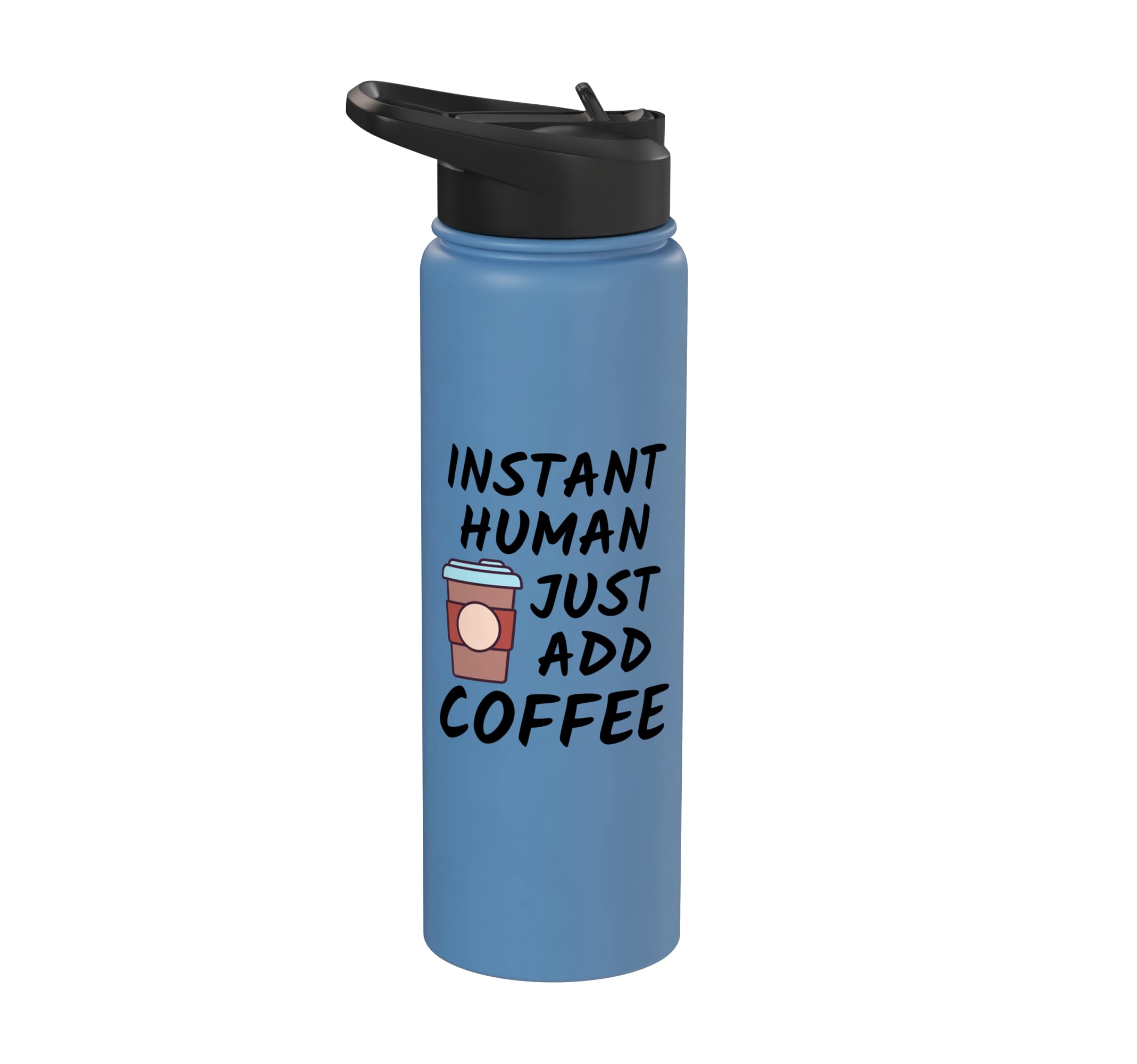 Coffee Lover Present - Instant Human Just Add Coffee Funny Stainless Steel Insulated Water Bottle