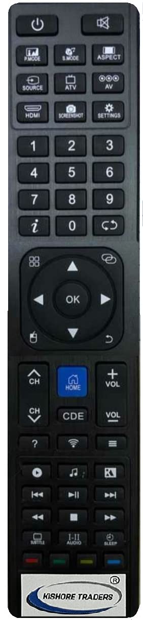 Kishore Traders Tv Remote Control Compatible with CloudWalker Smart LED Tv Without USB (Please Match Your Old Remote with Given Image,it Must be Exactly Same)