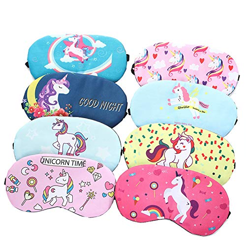 SAMVARDHAN Pack Of 2 Unicorn Sleeping Mask With Gel For Girls Sleep Eye Cover Lightweight Cotton Fabric Blindfold Soft Eye Mask For Kids Teens Men Women, Assorted