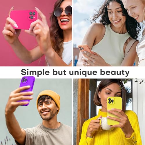 Image of LOVE 3000 Designed for iPhone 14 Pro Max Case, Premium Silicone with [Soft Anti-Scratch Microfiber Lining] Shockproof Protective Phone Case for Men Women Girls 6.7 inch, Neon Purple