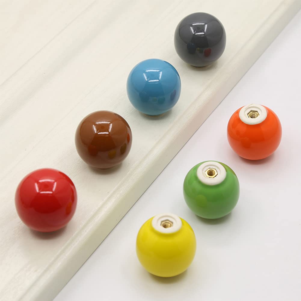 Moderno Pomello per Cassetto Armadio 6 Pezzi Ceramica Colorato per Bambini