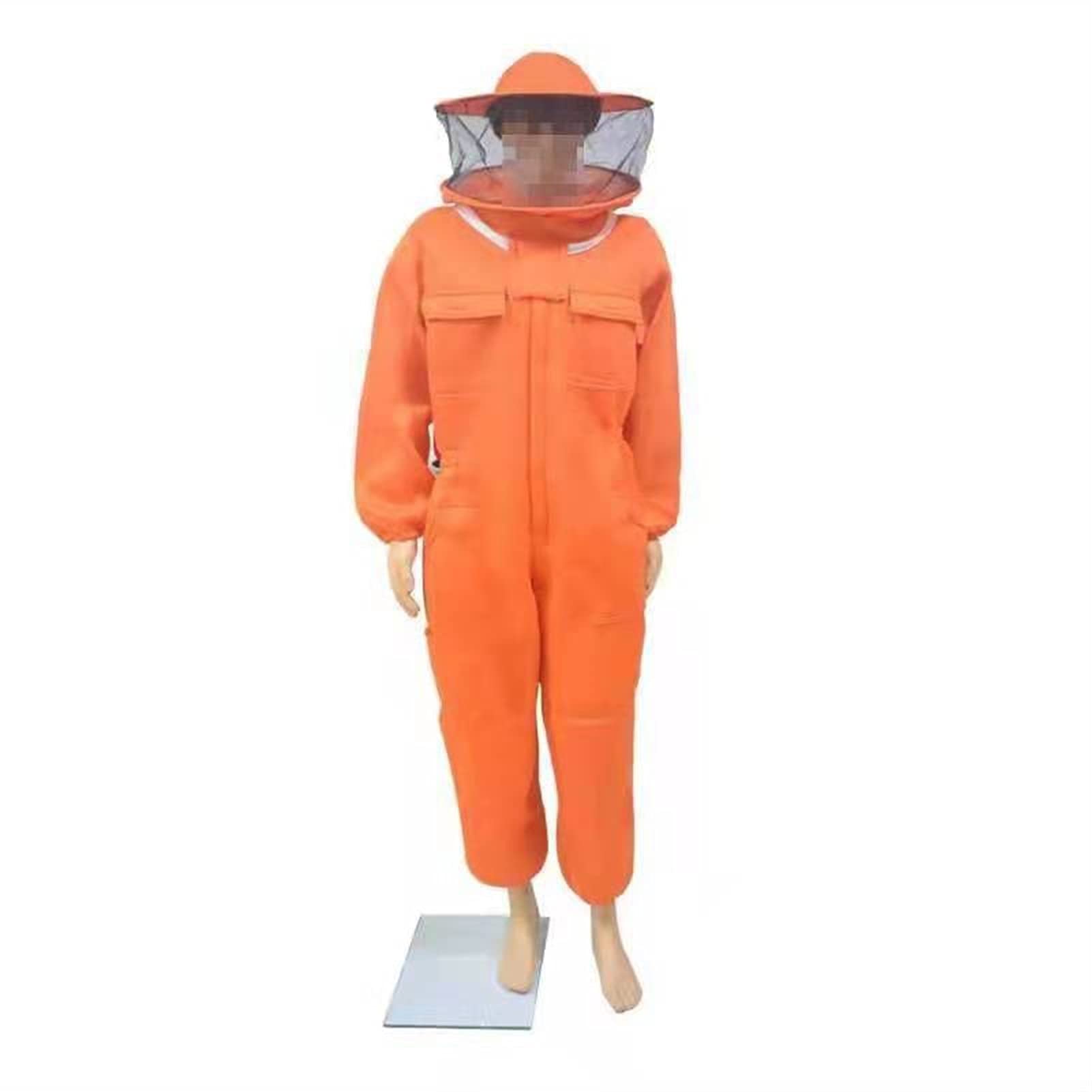 Vêtements d'apiculture. Qualification Professionnelle préférée de Tissu de Coton d'air 3D Costume de Costume d'apiculture Convient aux Costumes apiculaires (Color : Fencing Hat Orange, Size : XL)