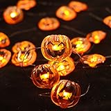 Funpeny Halloween String Lights, 40 LED Jack-O-Lantern Pumpkin Halloween Copper Wire Lights with 8...