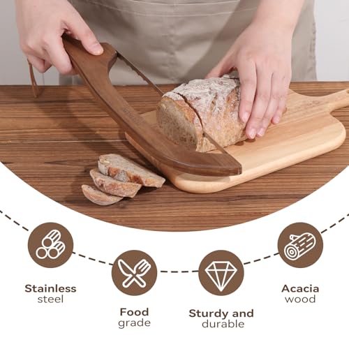 Sourdough Bread Knife for Homemade Bread, Sourdough Bread Slicer for Homemade Bread, Bread Cutter for Homemade Bread, Serrated Bread knife, Sourdough Knife for Slicing, Bread Bow Bread Saw - Image 4