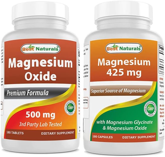 Óxido de magnesio 500 mg y glicinato de magnesio 425 mg