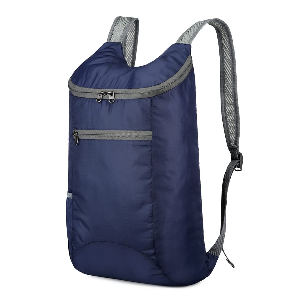 Crgangzy Dark Blue 20L Lightweight Backpack Waterproof Outdoor Folding Hiking Camping Sport Daypack