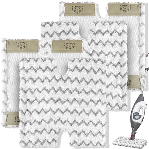 ALIANSHENG 4Pack Microfiber Steam Mop Pads Replacement, Compatible with Shark S6001UK S6003UK S6005UK Klik n' Flip Steam Cleaner Machine Washable Cleaning Pads Pocket Mop