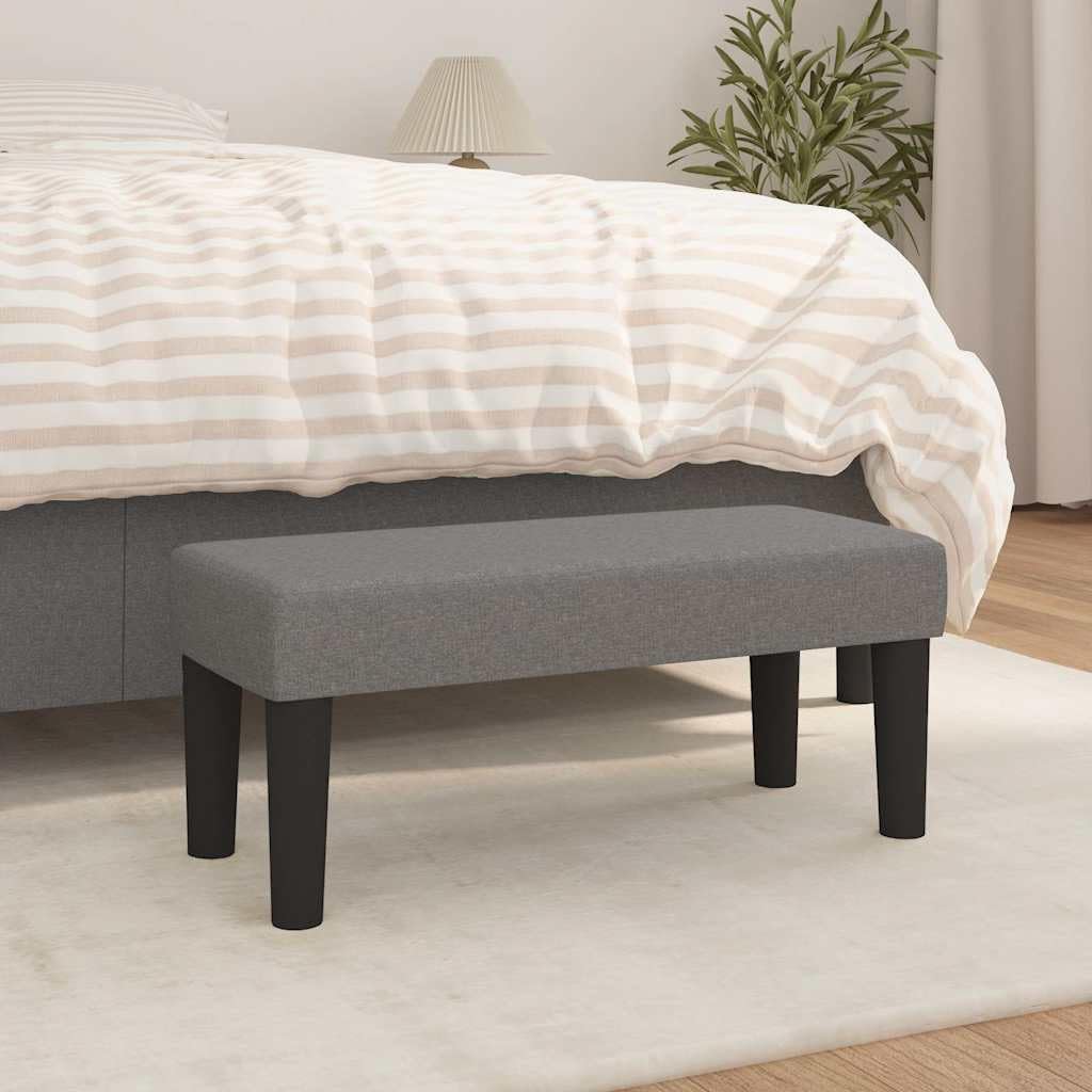 Banco acolchado gris oscuro con espuma, 70 x 30 x 30 cm, tela y madera, baúl multifuncional con espacio de almacenamiento, ideal para pasillo, dormitorio, salón, comedor y balcón