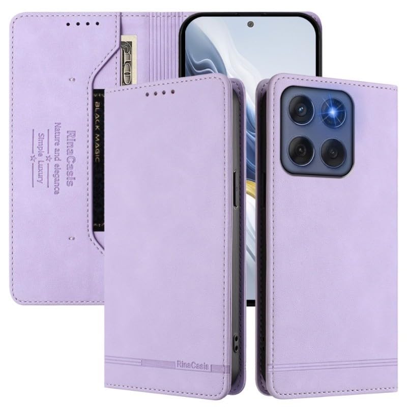 Étui Oppo Reno 13 Pro 5G portefeuille chic en cuir violet clair