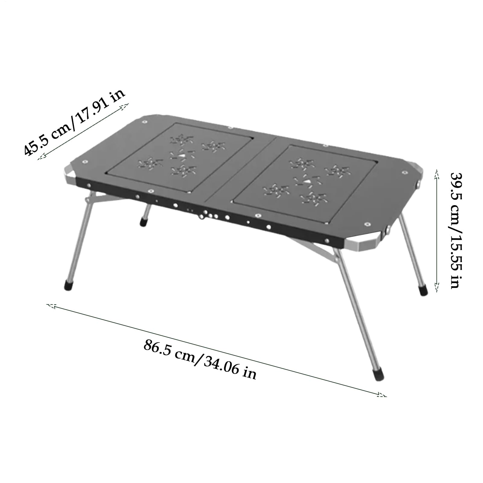 Tavolino Pieghhevole in Lega di Alluminio Ripiegabile per Giardinaggio | Tavolo Da Esterno per Famiglia Casa Patio Picnic Pesca Prato Giardino e Esterno