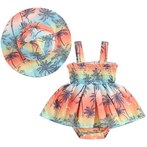 Image of Mubineo Baby Girl Summer Clothes Floral Romper Dress Infant Sleeveless Rompers Skirt One Piece Boho Sun Dress Outfits