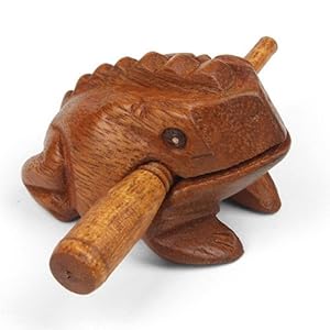 Mini Wooden Croaking Frog Güiro – Fair Trade Percussion Instrument – Fun for all Ages.