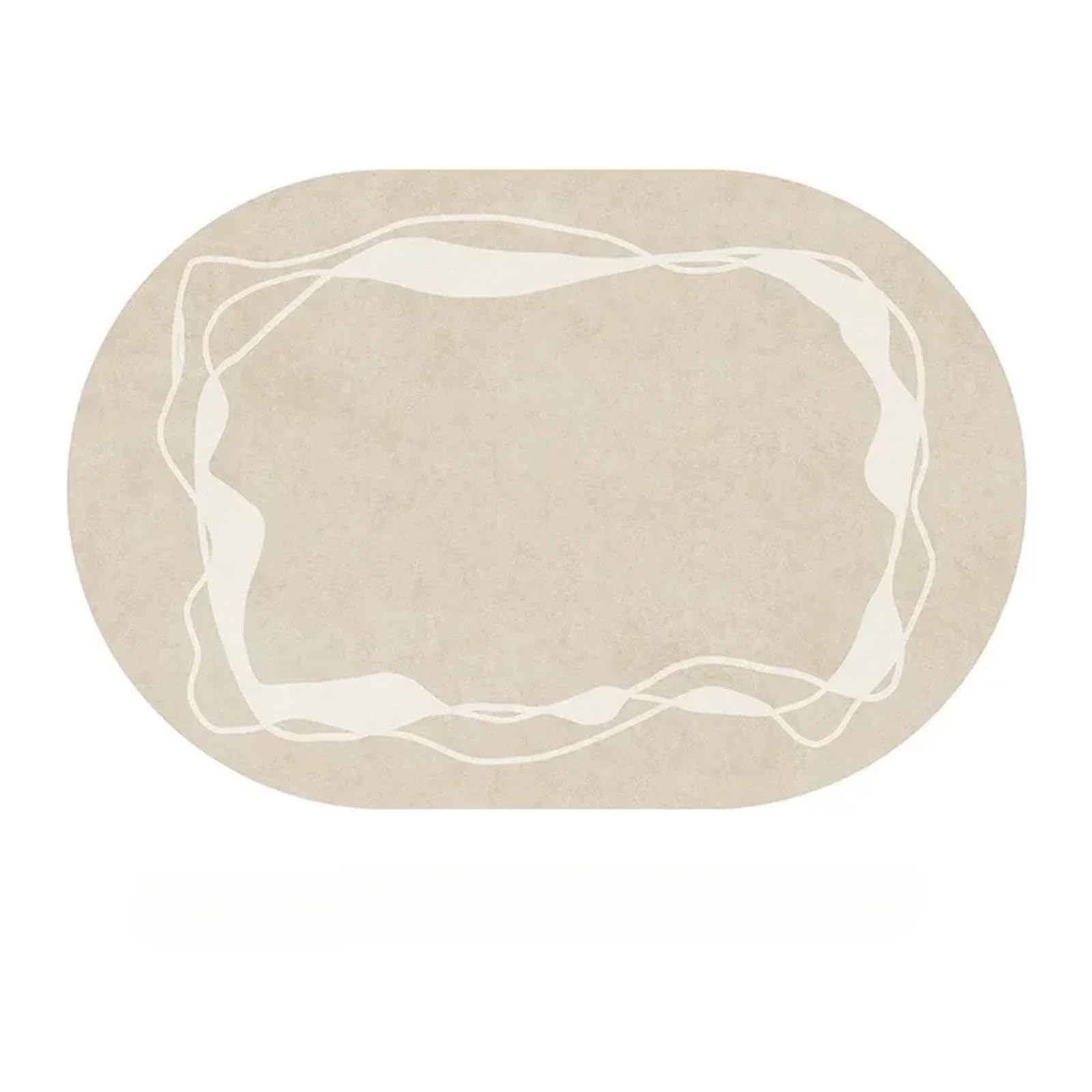 Tapis ovale pour salon et chambre : le design à rayures beige qui sublime votre intérieur