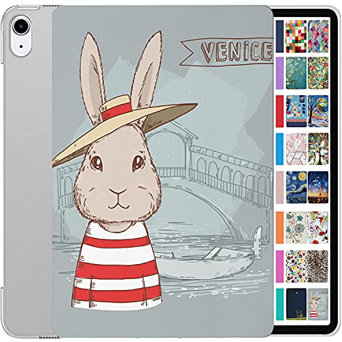Image of DuraSafe Cases for iPad Air 4th 5th 6th 2020 2022 2024 Gen Air 11 Printed A2588 A2589 A2591 MM9E3HN /A MM9N3HN /A MME23HN /A MM9C3HN /A MM9F3HN /A A2316 MYFQ2HN /A MYFM2HN /A MYFR2HN /A - Bunny Hat