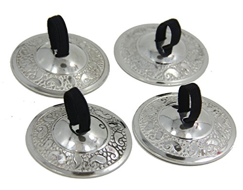 DharmaObjects 2 Pairs Pro Silver Fingers Cymbal Zills Belly Dancing - Thumbnail 2