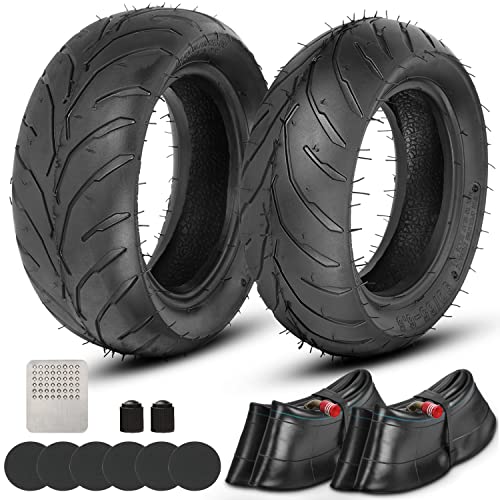 GREHUA 90/65-6.5 Front & 110/50-6.5 Rear Tire Inner Tube Compatible with 38cc 47cc 49cc Mini Pocket Rocket Pit Dirt Bike MTA1 MTA2 GP-RSR X-Treme Mototec F-RP X-PRO Blasty Parts with Bent Valve
