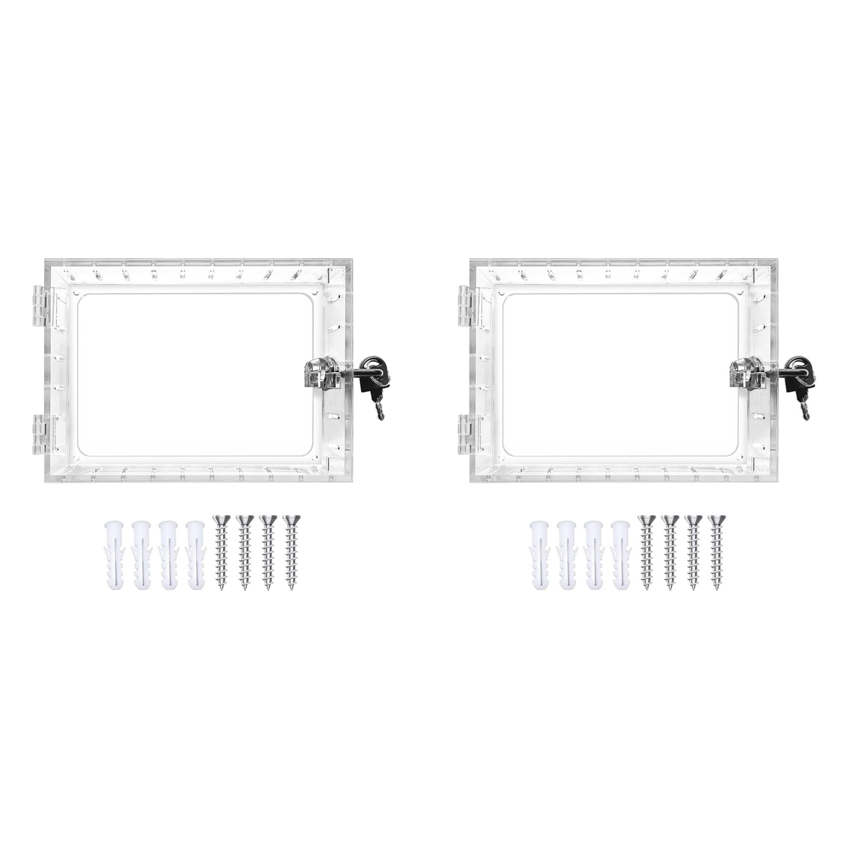 Jnchdghwa Transparent 2X Thermostat Lock Box With Key Universal Thermostat Cover With Lock, Clear Thermostat Guard For Wall