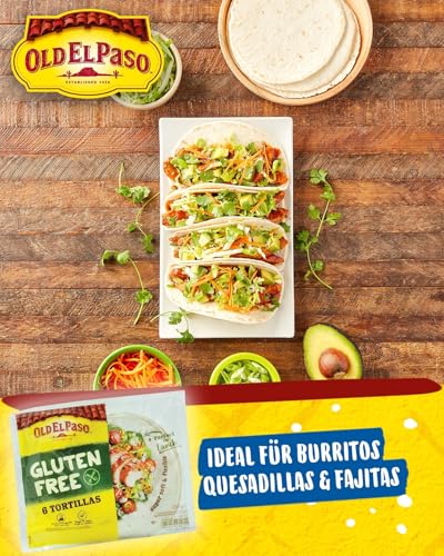 Old El Paso Tortillas – Glutenfrei – Mexikanische Wraps aus Tapioka, Quinoa und Mais – 1 x 216 g