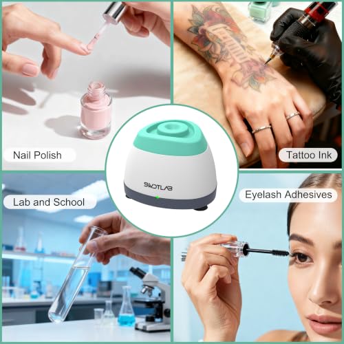 Image of Mini Vortex Mixer with Touch Function for Lab Nail Polish (Cyan) | 3s Fast Mix DC Brushless Motor, Touch Auto-Stop, Anti-Slip Quiet, Compact Portable, for Nail Lash Glue Lab Paint Tattoo Ink