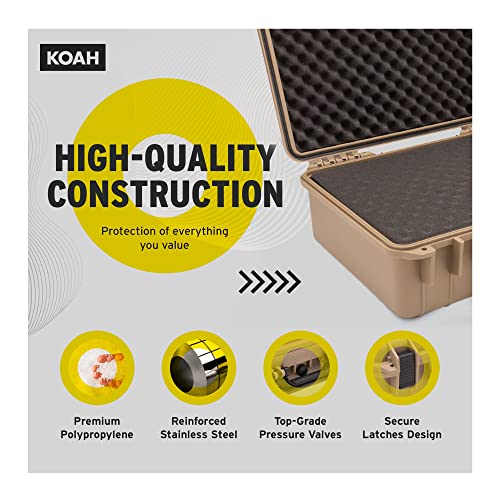 Maleta resistente Koah con espuma personalizada 18x14x7 pulg miniatura 3