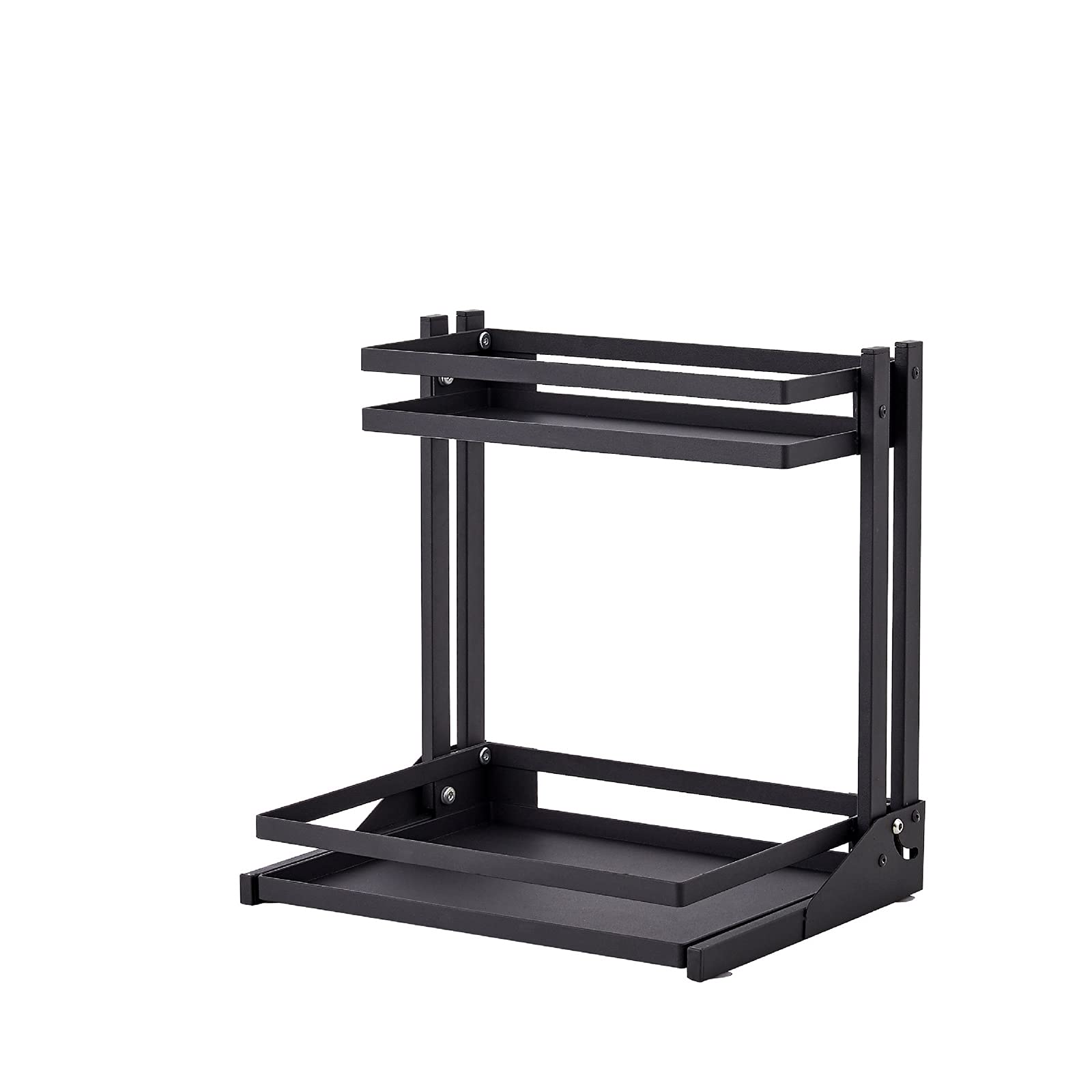 LDIW Soportes para Botes de Especias Estante de Almacenamiento de Encimera de Cocina, para Especias Condimentos, Jabones, Botelas, Frascos para Cocina, Baño, Dormitorio y Oficina,Negro,Second Floor