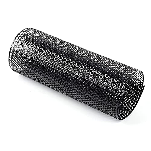 Image of AggAuto Universal 40 inchx13 inch Car Grill Mesh - Aluminum Alloy Automotive Grille Insert Bumper Honeycomb Hole 6mm Spacing 1mm, One of the Most Multifunctional Shape Grids 100x33cm Black