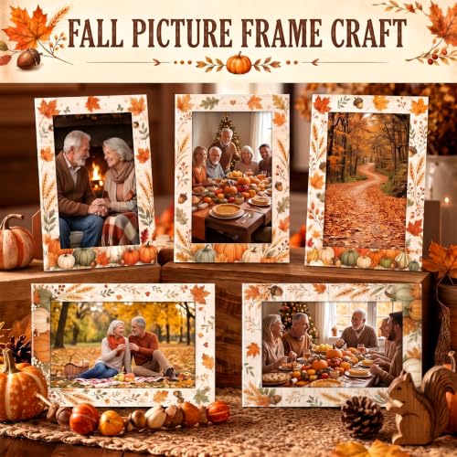 Image of AmazingSpark 50 Pack Fall Picture Frames Bulk Paper Photo Frame
