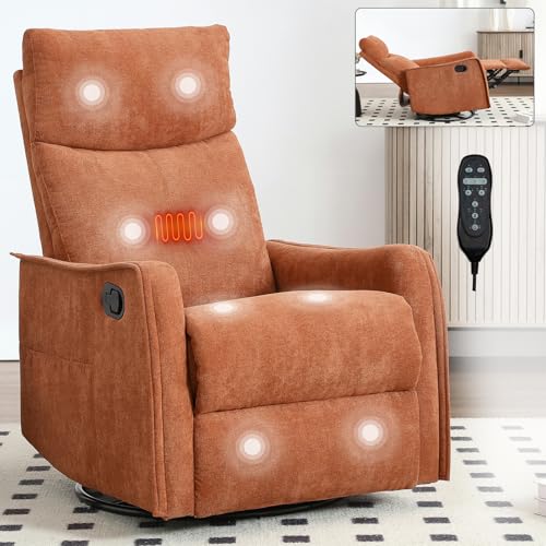 Sillón Manual Reclinable Terciopelo Naranja miniatura 1